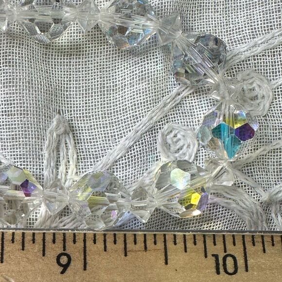 Vintage AB Genuine Crystal Necklace Aurora Borealis Mid Century Modern 20” - Picture 4 of 4